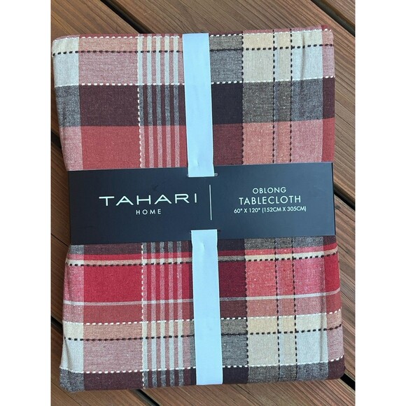 Tahari Home Tablecloth  60 X 120”  Autumn Fall Thanksgiving Colors Cotton New - Picture 1 of 5